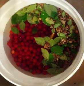 Add water to the top of the bucket